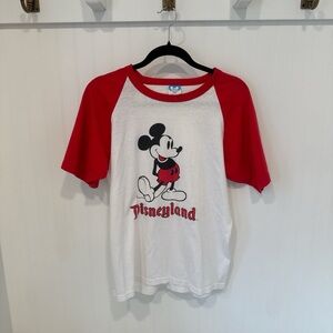 Vintage Disneyland Mickey 1980s Red and White Tee